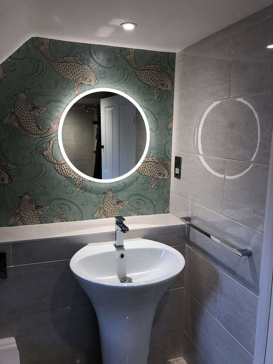 Bathroom lighting installation by LH Electrical