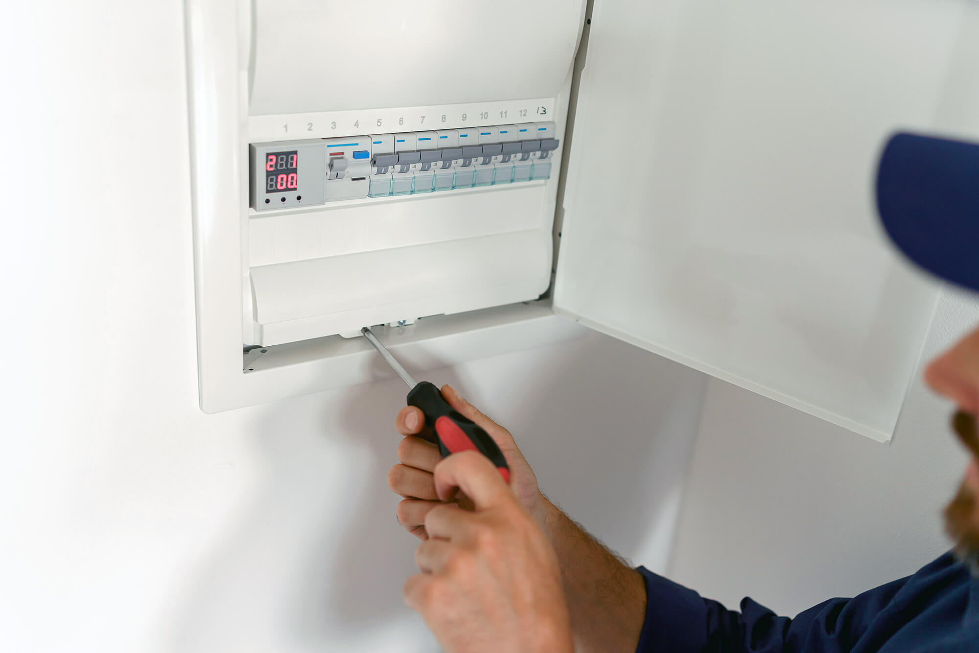 LH Electrical fitting a new consumer unit during a fuse board upgrade